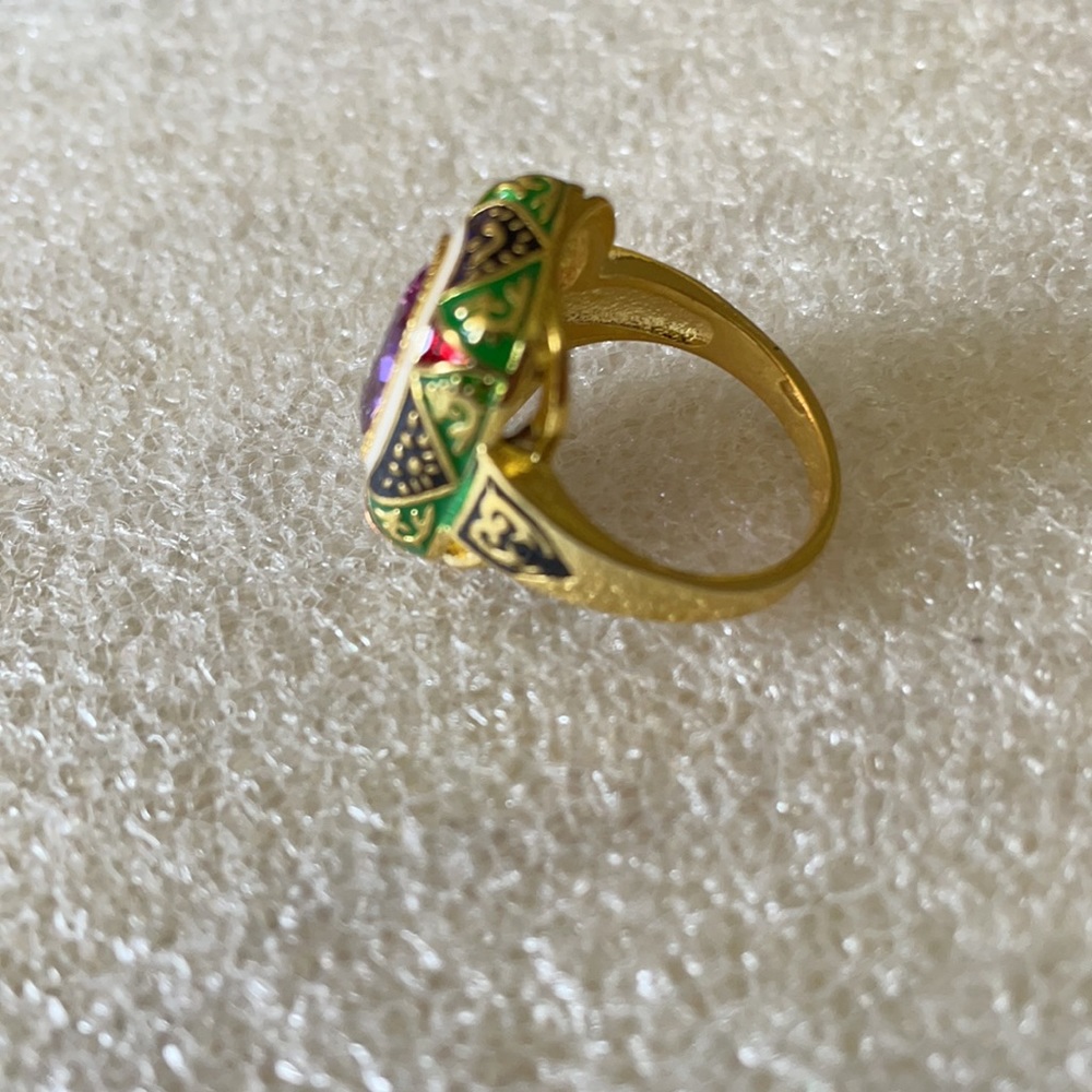 Enamel amethyst ring - Picture 2 of 5